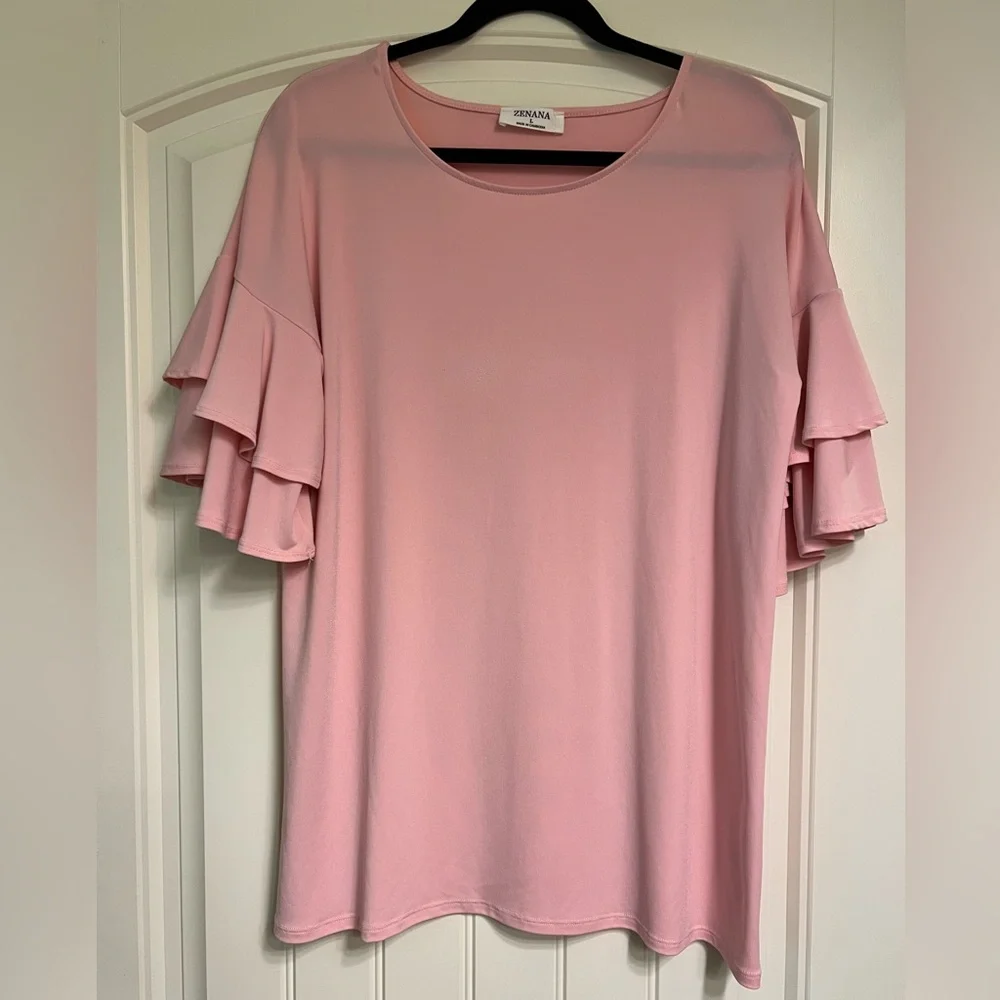 Zenana Ruffle-Sleeve Blouse - Picture 1 of 5